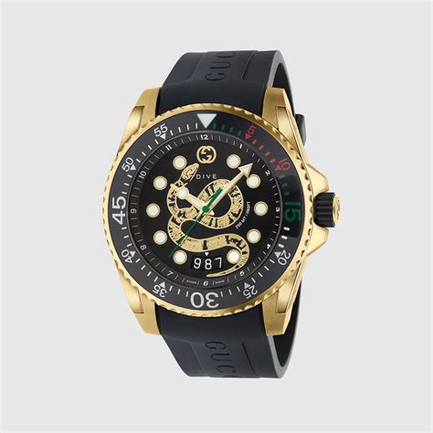 gucci mens watch snake|Gucci dive watch 45mm snake.